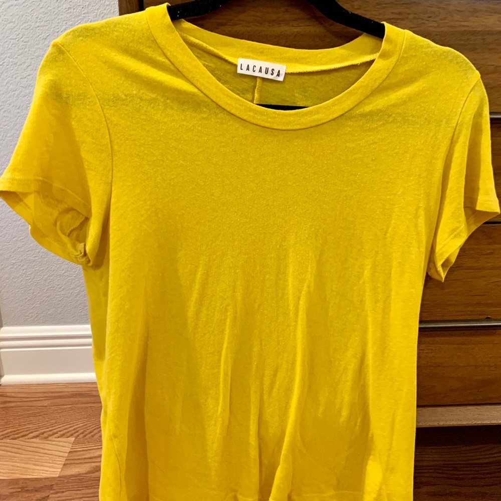 Anthropologie LACAUSA Women’s Yellow Tee - Size S